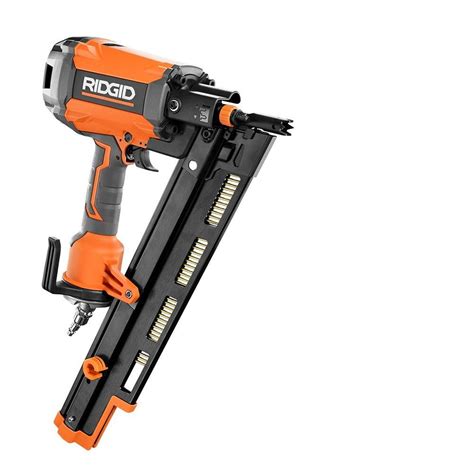 Ridgid round head framing nailer - RIDGID introduces the 21-Degree 3-1/2 in. Round Head Framing Nailer. Featuring Magnesium Metal Housing, this nailer is the fastest in its class at 8 nails per second compared to competitors 3 nails per second. This nailer is backed by the RIDGID Industry Leading Lifetime Service Agreement. That means FREE Parts. FREE Service. For LIFE.